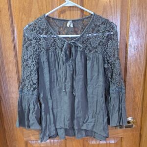 Mudd Green Lace Blouse